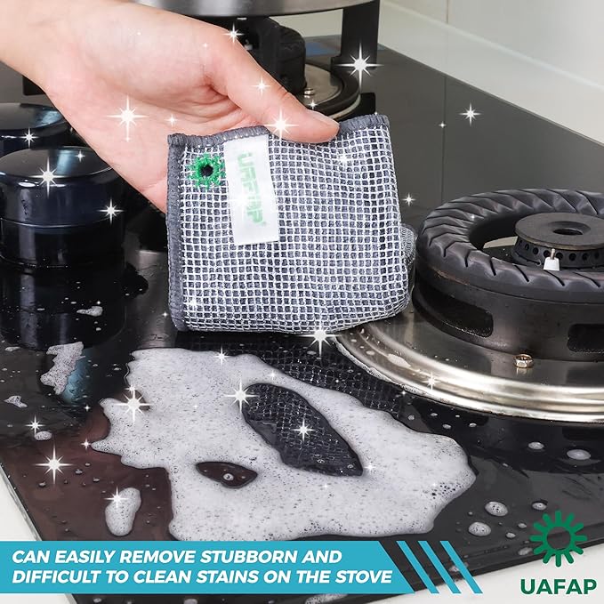 12Pcs New Upgrade 2-Layer Non Scratch Wire Dishcloth,Wire Dishwashing Rag,Reusable Quick-Dry Odor-Free Scrub Cloths for Dishes, Kitchen Cleaning Dish Rags for Cookware,Sinks, Dishes,Stove 