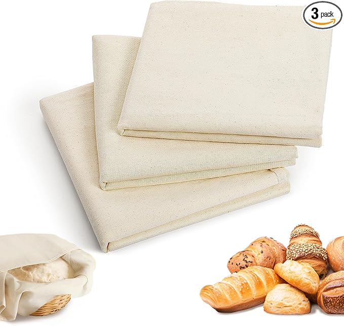 Thick Tea Towels for Baking Sourdough - 28x28in 100% Cotton Wrinkle-resistant Bread Basket Flour Sack Towels, Proofing Cloth Cover for Dough Raising, Bread Making, Bakers Gift Accessories, 3pcs