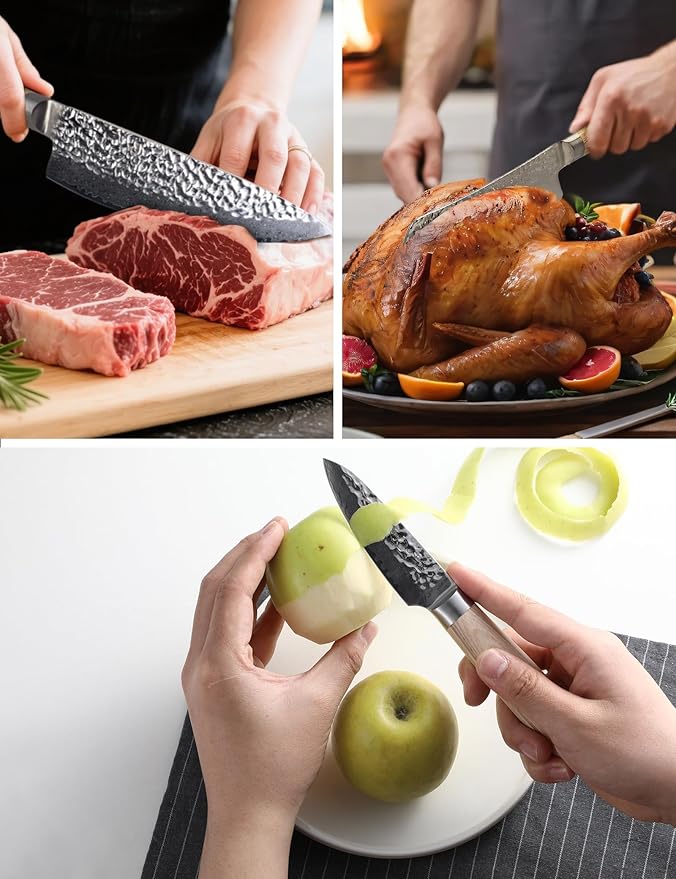 Damascus Kitchen Knife - VG-10 67-Layer Genuine Damascus Chef Knife, SGS Lab-Verified Sharpness & Edge Retention, Ergonomic Balanced Handle, Ideal for Home Use & Gifting