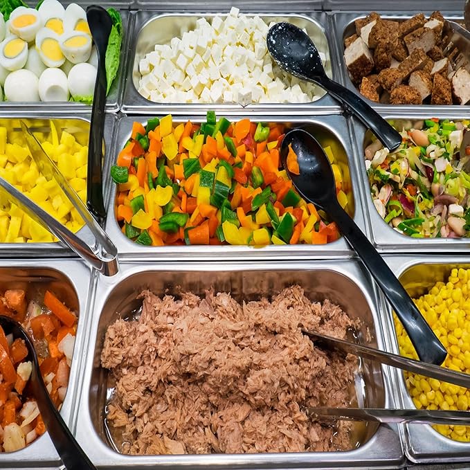 Mifoci 6 Pack Stainless Steam Hotel Pan with Lid, 1/9 Size x 4 Inch Deep Steam Table Pan Restaurant Supplies Reusable Anti Rust Catering Storage for Home, Party, Restaurant, Hotel, Buffet