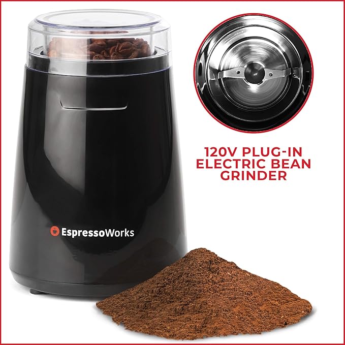 EspressoWorks 19-Bar Espresso, Cappuccino and Latte Maker 10-Piece Set - Brew Cappuccino and Latte with One Button - Espresso Machine with Milk Steamer 1250W - Coffee Gifts (Blue)