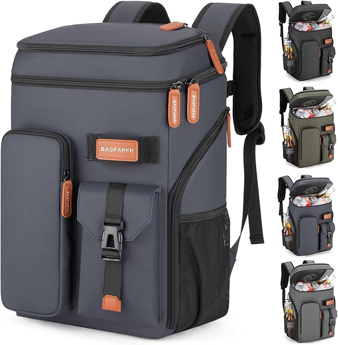 Insulated Cooler Backpack,33/45 Cans Multifunctional Double Deck Leakproof Cooler Bag with Sternum Strap,Large Capacity Lightweight Travel Camping Beach Backpack