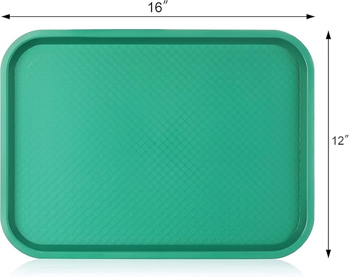New Star Foodservice Fast Food Tray, Set of 12 (Green, 12 by 16-Inch)