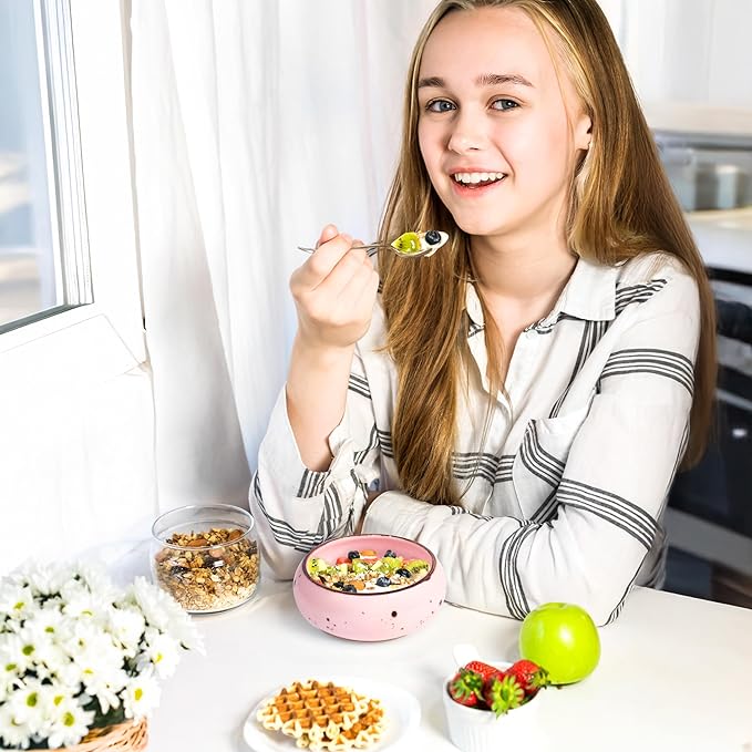 Small Hand Craft Dessert Bowls - 12oz, Set of 6 - Microwave, Oven, Dishwasher Safe, Ice Cream, Soup, Snacks, Rice, Cereal, Chili, Side Dishes Dips, Ideal Gift - Blossom Assorted Colors