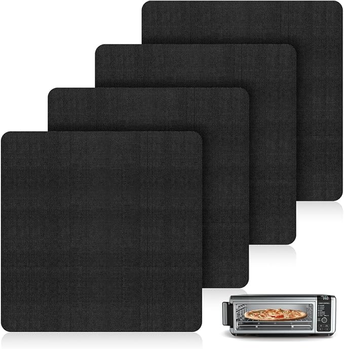 Aieve Air Fryer Liners for Ninja Foodi Air Fryer, 12"X12" Reusable Toaster Oven Liners for Bottom of Oven, Non-Stick Heat Resistant Oven Mat Compitable with Ninja SP101/SP201/SP301/SP351 (4 Pack)
