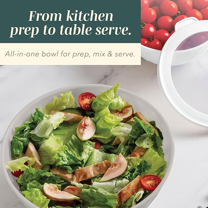 COOK WITH COLOR Mixing Bowls with Lids - 12 Piece Plastic Nesting Bowls Set includes 6 Prep Bowls and 6 Lids, Diamond Design - Microwave Safe (Mint)