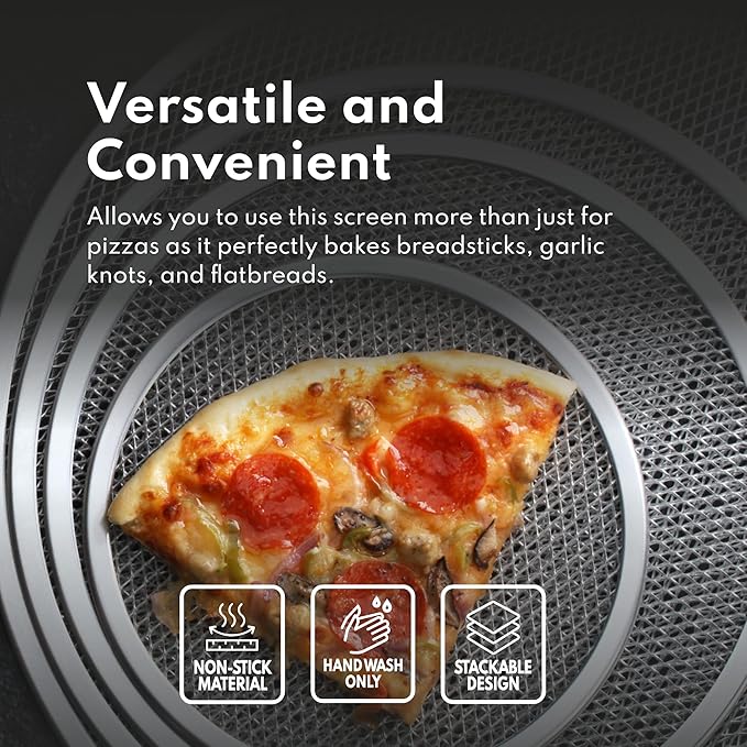 New Star Foodservice 50981 Restaurant-Grade Aluminum Pizza Baking Screen, Seamless, 18-Inch, Pack of 6