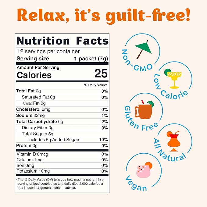 Craftmix Blood Orange Mai Tai, Makes 12 Drinks, Skinny Cocktail Mixers, Instant Mix Mocktail Kit, Real Fruit, Vegan Low-Carb Non-GMO, Dairy Free, Gluten-Free, Easy to Mix