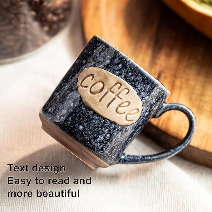 LYEOBOH Espresso Cups, Coffee Cups, Tea Cup, Coffee Cups Ceramic Set of 6, Cute Mini Cups 3 OZ, Microwave Dishwasher Safe, Ceramic Mug, Espresso Shot, Great for Coffee Bar Decor & Drinks, Blue