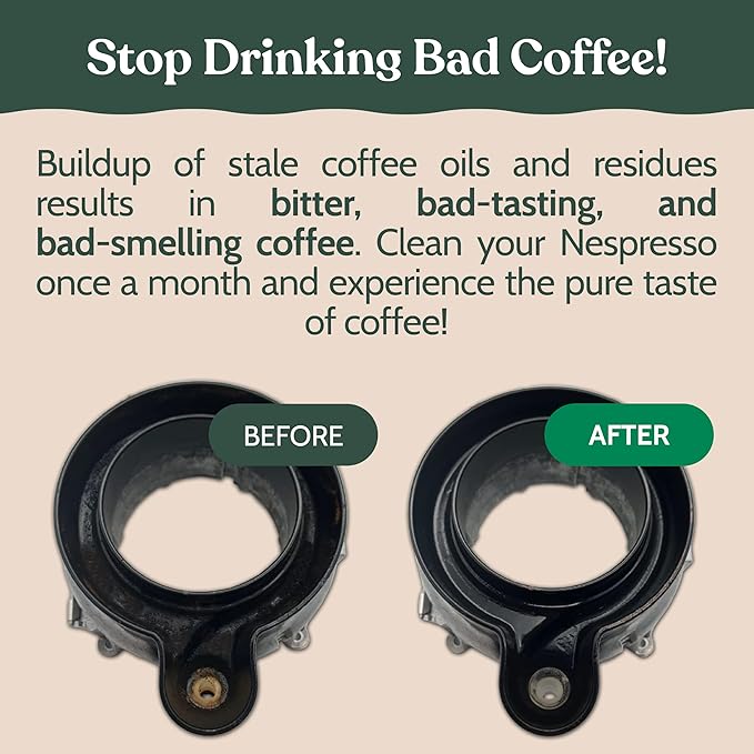 Roobi Cleaning Pods Compatible with Nespresso. Includes 1 Reusable Pod & 12 Cleaning Tablets. Specially Formulated for Originaline Machines. 1 Year Supply.