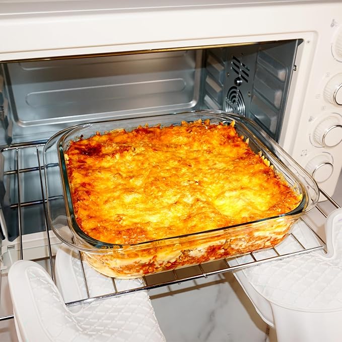 9×9in Square Glass Baking Dish, 2.4QT Glass Baking Pan, Baking Dishes for Oven