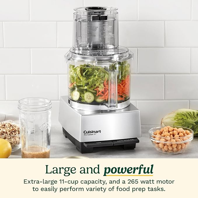 Cuisinart Food Processor, Pro Custom 11 Cup, Brushed Chrome, DLC-8SBCYP1