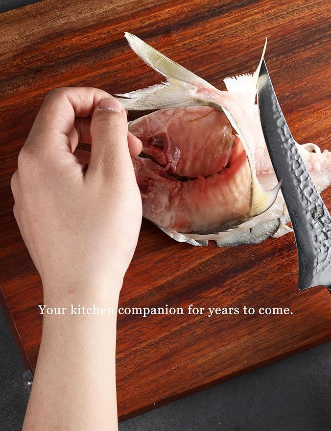 Fillet Knife for Fish and Meat, SGS Certified Ultra and Long-lasting Sharp, VG-10 Core 67Layers Damascus Stainless Steel Fishing Filet Knife, Premium Forged for Filleting and Cleaning
