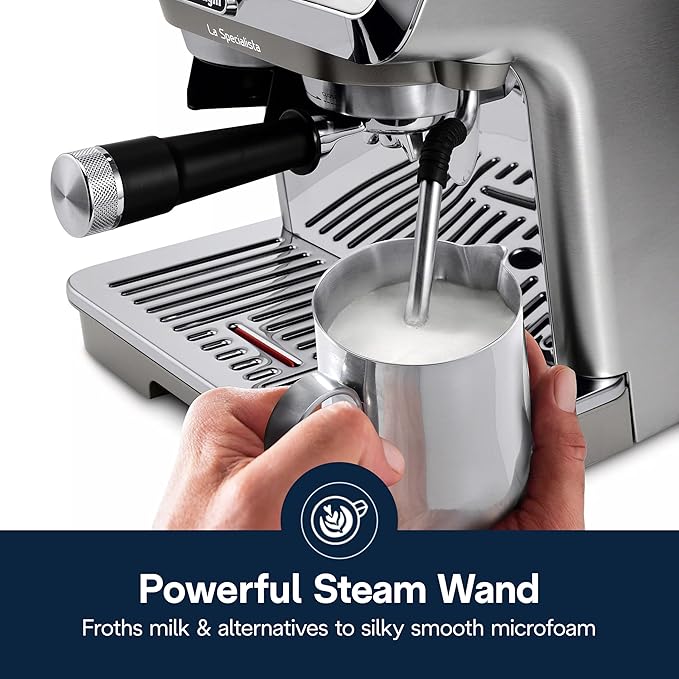 De'Longhi La Specialista Arte Evo Espresso Machine - Compact Cold Brew Coffee Maker with Grinder, Milk Steam Wand/Frother & Tamping Tools - Home Barista Kit for Lattes, Cappuccinos, Iced Coffee