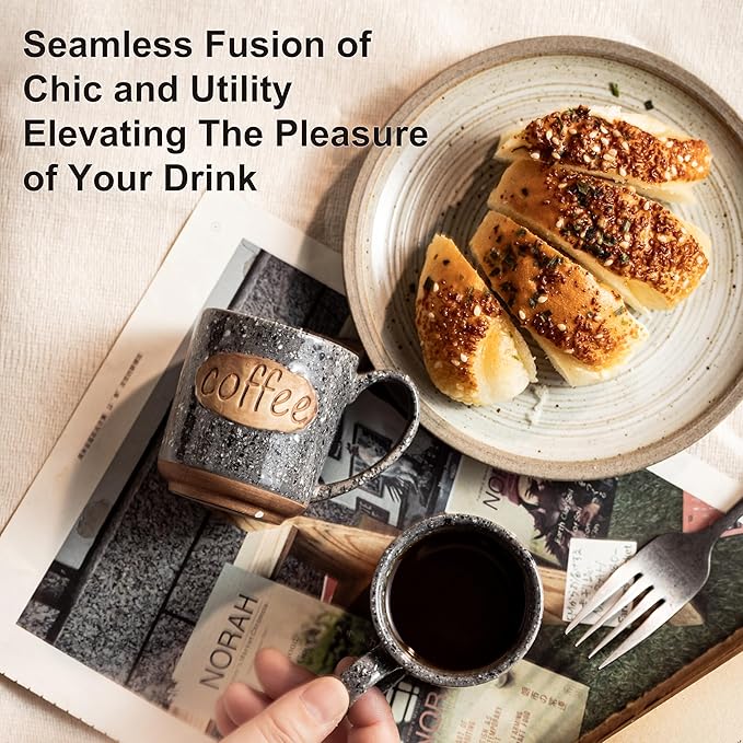 LYEOBOH Espresso Cups, Coffee Cups, Tea Cup - 3 oz Grey Ceramic Set of 6, Mini Coffee Mugs, Demitasse Cups, Espresso Shot, Microwave Dishwasher Safe, Ceramic Mugs, Perfect for Daily Use & Tea Time