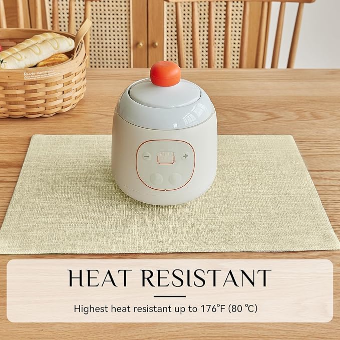 Softalker Faux Linen Placemats Set of 12-12 x 18 Inch, Heat Resistant Double Layered Durable Burlap Farmhouse Place Mats, Non-Slip Washable Rustic Table Mats for Dining, Kitchen, Party(Light Linen