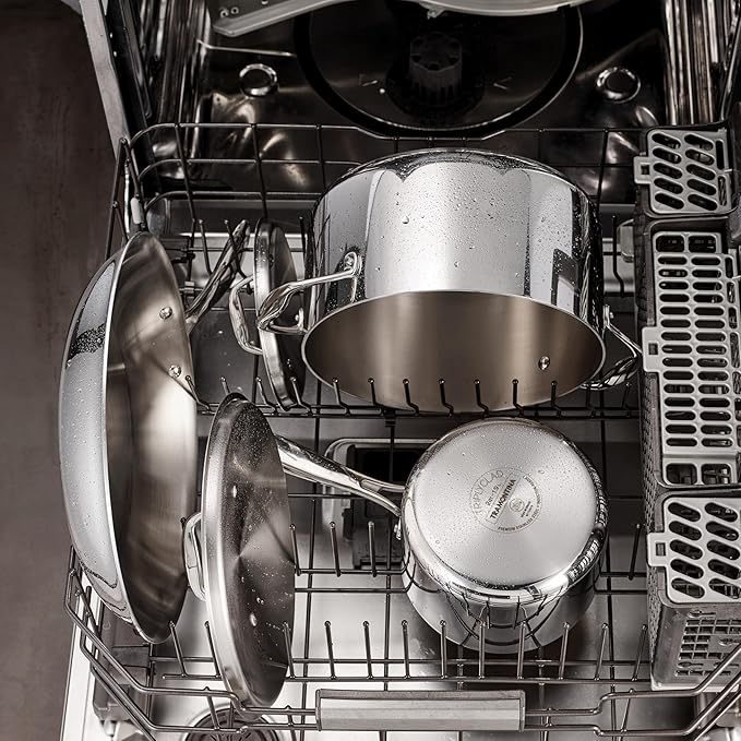 Tramontina Signature Tri-Ply Clad Stainless Steel 13-Piece Cookware Set with Lids, Pots and Pans Kitchen Set, Induction-Ready, Dishwasher-Safe, NSF-Certified