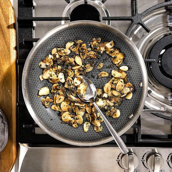 DELUXE Hybrid Ceramic Nonstick 12-Inch Fry Pan with Tempered Glass Lid, Skillet with Stay-Cool Handles, Dishwasher&Oven Safe, PFOA Free Compatible with All Cooktops