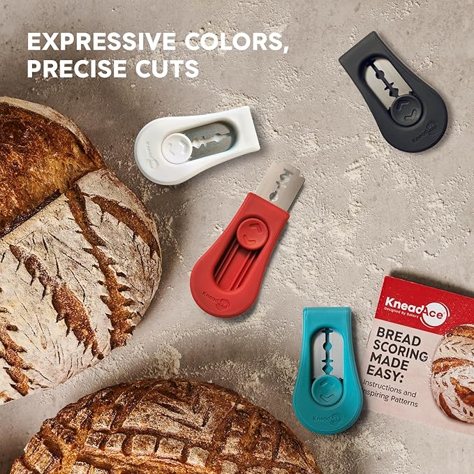 Upgraded Extractable & Magnetic Bread Lame Dough Scoring Tool - Professional Sourdough scoring tool for Sourdough Bread baking & Bread Making Tools - Scoring Patterns booklet & 5 Razor Blades