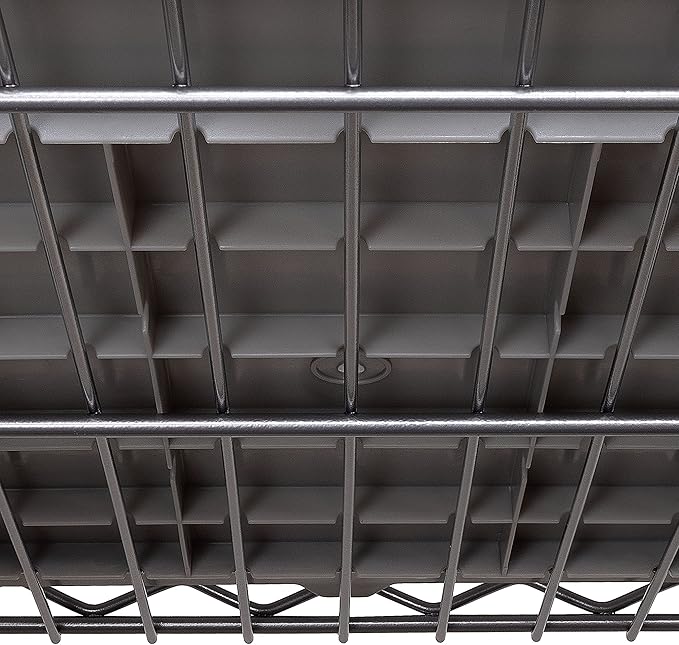 Seville Classics Heavy Duty NSF Bin Rack Solid Steel Wire Shelving Storage Unit, Patented Organizer for Garage, Warehouse, Office, Restaurant, Classroom, Kitchen, Gray, Includes 16 Bins