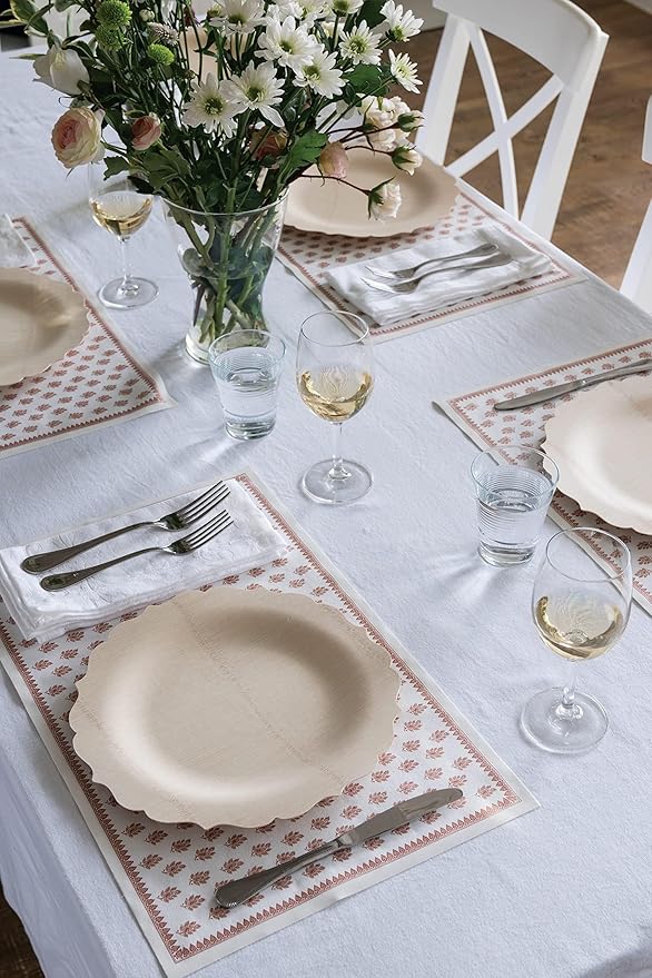 Bambu Pack of 8-9 Inch Disposable Bamboo Plates Fancy, Biodegradable Eco Friendly Products, Bamboo Disposable Plates for Party, Weddings, and Events, Great For Any Occasion, Compostable Plates