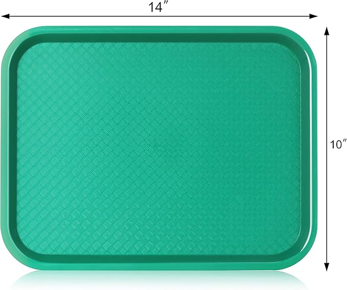 New Star Foodservice Fast Food Tray, Set of 12 (Green, 10 by 14 Inch)