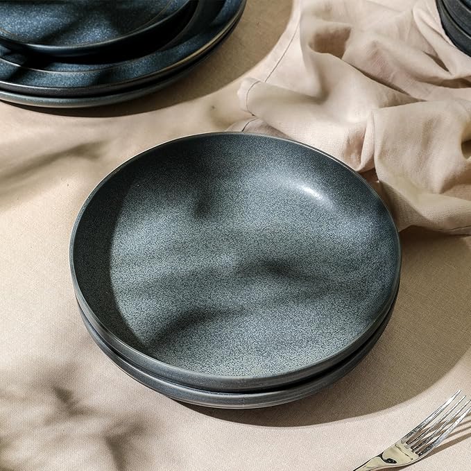 Stone Lain Elio 4-Piece Pasta Bowl Set Stoneware, Blue