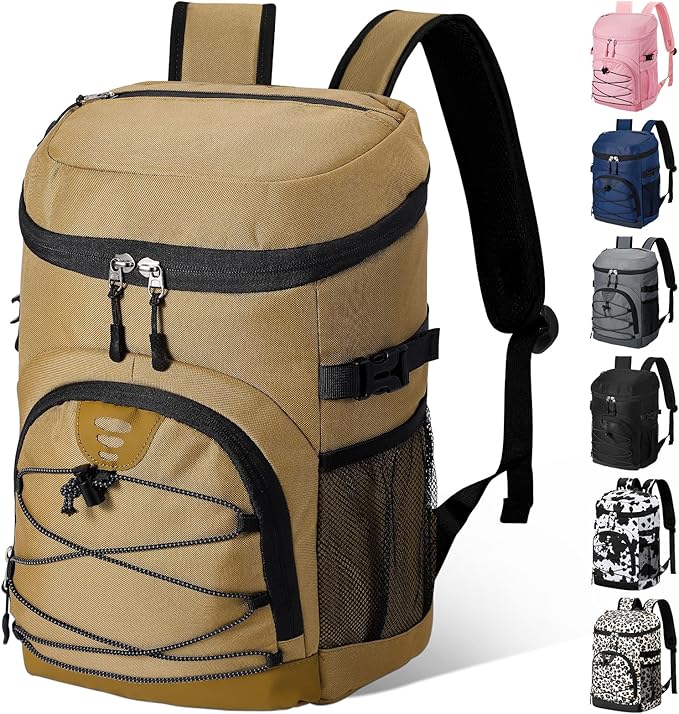 Cooler Backpack, Lightweight and Soft Backpack Cooler for Men Women, Insulated Lunch Bag for Camping Traveling Hiking