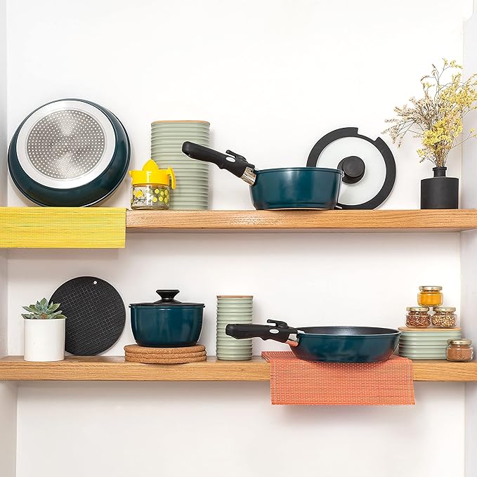 Mixpresso Olive Green Canisters Sets for the Kitchen – 3-Piece Airtight Plastic Sugar Container Set with Bamboo Lids in Three Different Sizes – Decorative Modern Storage Jars for Coffee &Tea