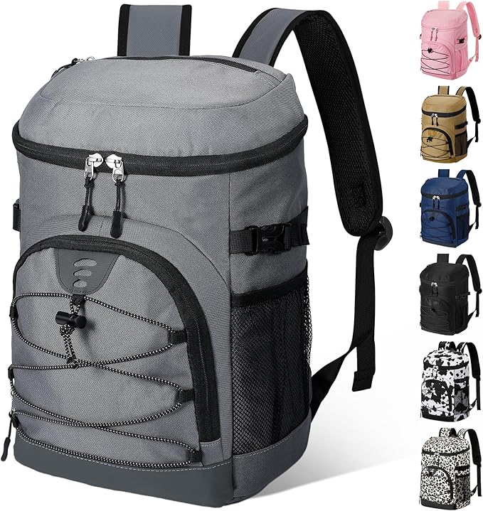 Cooler Backpack, Lightweight and Soft Backpack Cooler for Men Women, Insulated Lunch Bag for Camping Traveling Hiking