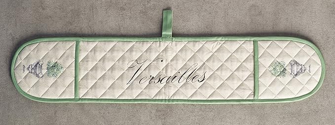 Maison d' Hermine Double Oven Mitts 100% Cotton 7"x35" Double Oven Mitt Heat Resistant BBQ Cooking Gloves with Loop, Baking, Grilling, Home, Kitchen, Handling Hot Pans Spring Summer (Jardin Du Roy)