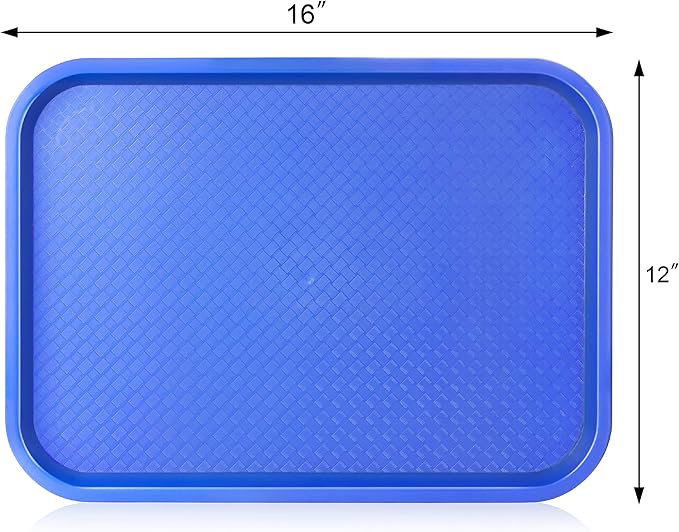 New Star Foodservice Fast Food Tray, Set of 12 (Blue, 12 by 16-Inch)