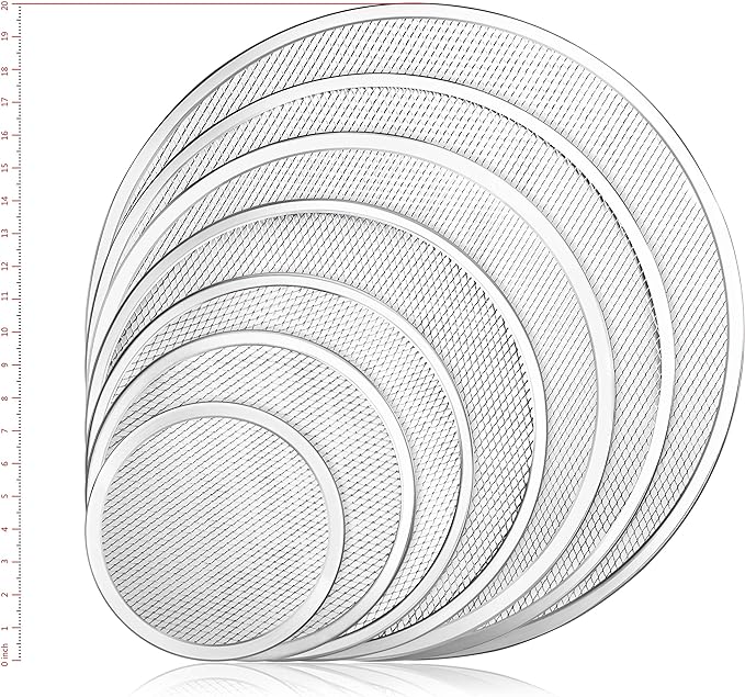 New Star Foodservice 50684 Restaurant-Grade Aluminum Pizza Baking Screen, Seamless, 14-Inch