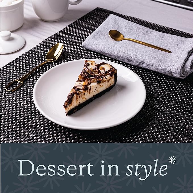 Vikko Dessert Plate, Set of 6 White Plates, Fine Porcelain, Stackable 7 Inch Dessert Plates, Dishwasher Safe, 7/'' Dessert Plate