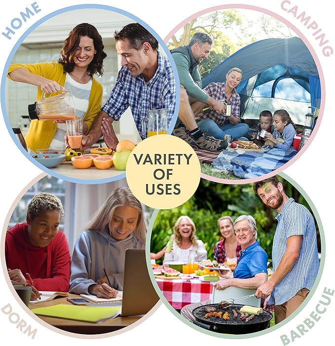 FOODLE Wheat Straw Dinnerware Set - BPA Free & Safety Tested - Microwave & Dishwasher Safe Dishes - Perfect for Camping, Picnic, RV, Dorm - Plates, Cups and Bowls - Great for Kids & Adults - For 4