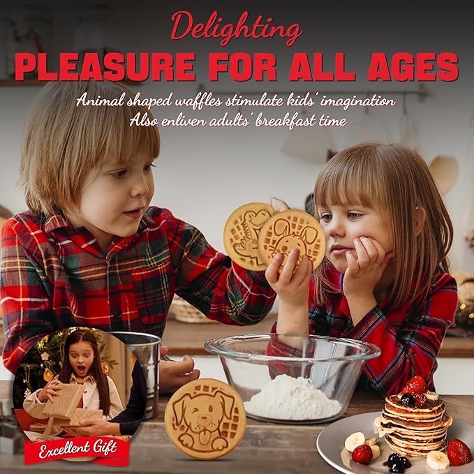 6-in-1 Mini Waffle Maker With Removable Plates, 4.5'' Mini Waffle Iron for Holidays, Parties & Events Waffle Maker Machine, 8 Plates with Premium Ceramic Coating, White