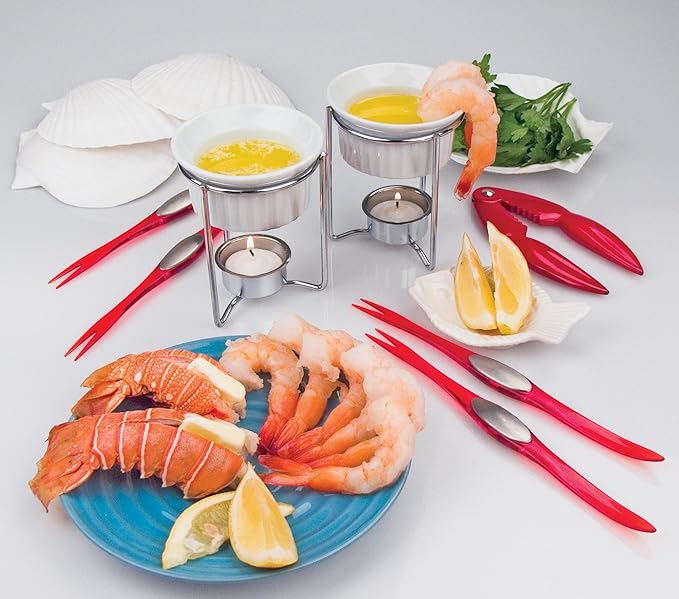 Nantucket Seafood Ceramic Butter Warmers, Set of Two,2 ounce