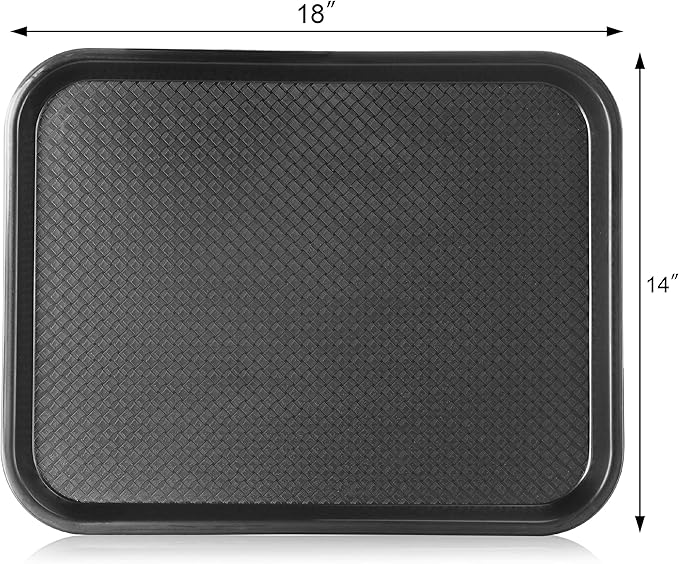 New Star Foodservice Fast Food Tray, Set of 12 (Black, 14 by 18-Inch)