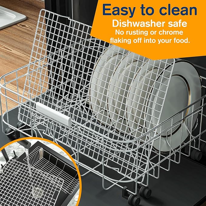 2PCS Cooling Racks for Cooking and Baking -11.65''x16.85''Heavy Duty Stainless Steel Wire Rack for Baking, Grilling, Roasting - Oven & Dishwasher Safe - Fits Half Sheet Pan(Silver)