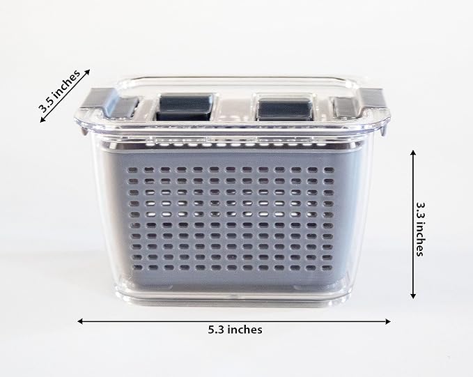 Kitchen Spaces Small Colander Stackable Food Storage Bin, Grey