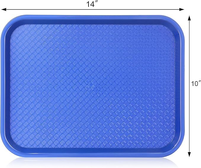 New Star Foodservice Fast Food Tray, Set of 12 (Blue, 10 by 14 Inch)
