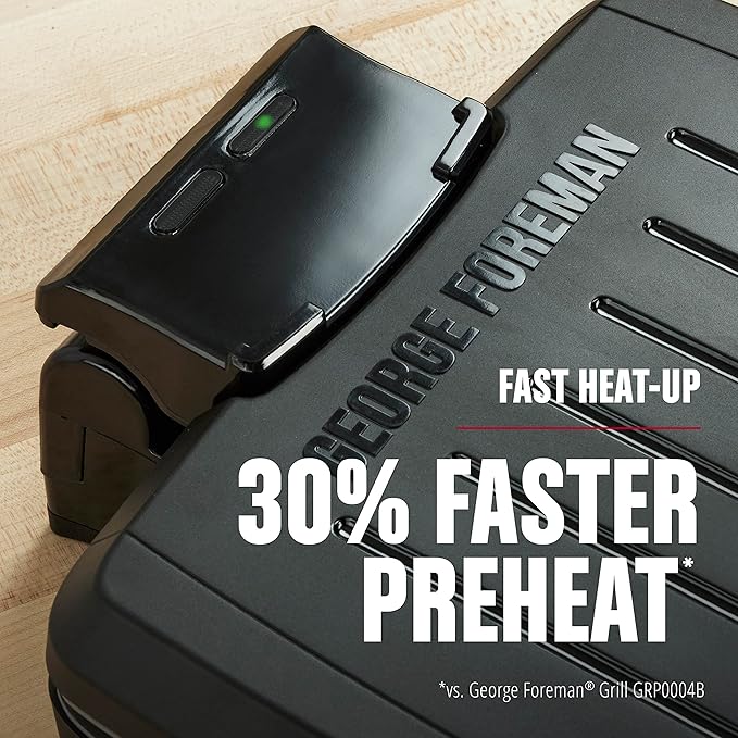 George Foreman® Fully Submersible™ Grill, NEW Dishwasher Safe, Wash the Entire Grill, Easy-to-Clean Nonstick, Black/Grey
