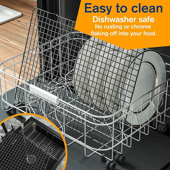 2PCS Cooling Racks for Cooking and Baking -11.65''x16.85''Heavy Duty Stainless Steel Wire Rack for Baking, Grilling, Roasting - Oven & Dishwasher Safe - Fits Half Sheet Pan(Black)