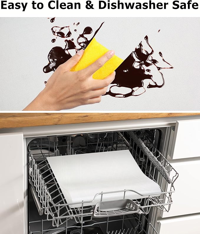 Silicone Baking Mat Roll - Best German Silicone - Non-slip Silicone Pastry Mat, Non-Stick Reusable Air Fryer Linner, Counter Mat, Oven Liner, Freeze Dryer Mat - 12IN x 10.7FT