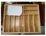 VaeFae Extra Large Kitchen Utensil Holder, Bamboo Silverware Drawer Organizer, Expandable Cutlery Organizer with Knife Block, Multifunctional Wooden Drawer Divider (10-12 compartments)