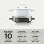 Ninja Foodi MC1100 6.5 Qt PossibleCooker 6-in 1 MultiCooker Replaces 10 Appliances Fast Cook Slow Cook Sear Rice Pasta 500°F Oven-Safe One-Pot Meals 7lb Capacity Easy Clean Compact Design (White)