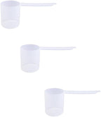 Plastic Measuring Scoop, (80 cc | 1/3 Cup | 2.7 fl oz. | 80 mL) Long Handle Spoons for Powders, Granules, Coffee, Pet Food, Baking Supplies, Protein and Other Dry Goods, BPA Free (Set of 3)
