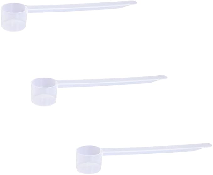 Plastic Measuring Scoop, 1/2 Tablespoon (7.5 cc | 1.5 tsp | 7.5 mL) Long Handle Spoons for Powders, Granules, Coffee, Pet Food, Baking Supplies, Protein and Other Dry Goods, BPA Free (Set of 3)