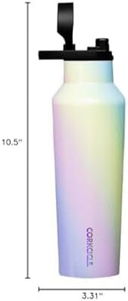 Corkcicle Sport Canteen Insulated Tumbler, Rainbow Unicorn, 20 oz – Reusable Water Bottle Keeps Beverages Cold for 25 Hours & Hot 12 Hours – Cupholder Friendly Tumbler with Screw-On Cap
