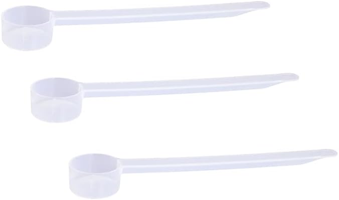 Plastic Measuring Scoop, (1.25 cc | 1/4 teaspoon | 1.25 mL) Long Handle Spoons for Powders, Granules, Coffee, Pet Food, Baking Supplies, Protein and Other Dry Goods, BPA Free (Set of 3)